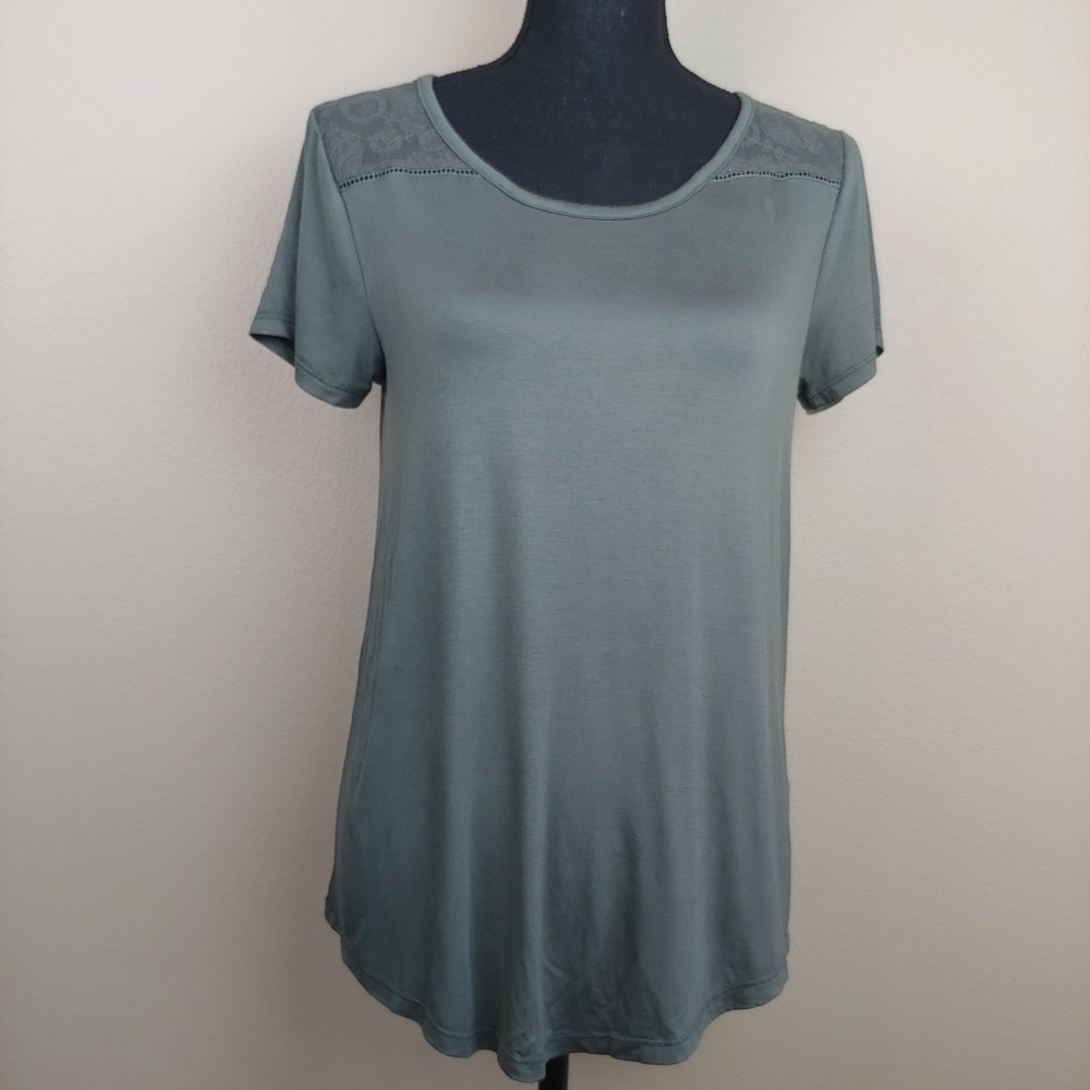 Olive/Army Green Cable & Gauge Short Sleeve Shirt